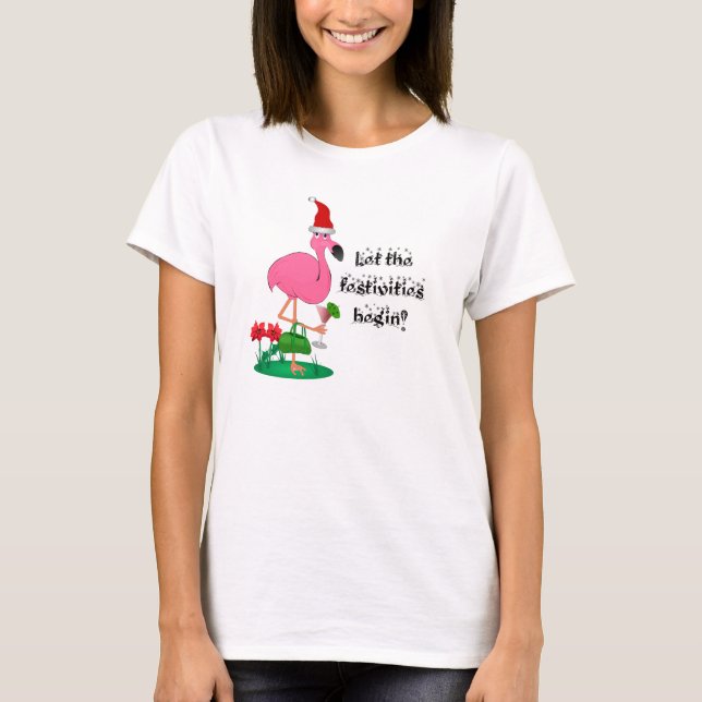 Christmas Flamingo T-shirt (Front)