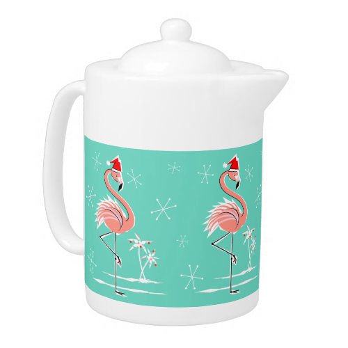 Christmas Flamingo teapot