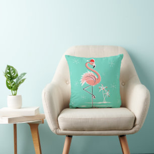 Christmas Flamingo throw pillow