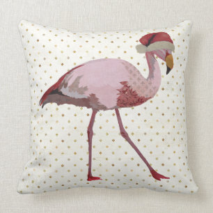 CHRISTMAS FLAMINGO THROW PILLOW
