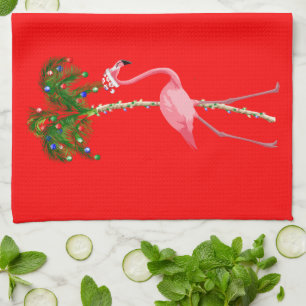 Christmas Flamingo Towel