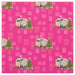 christmas flamingo trailer fabric