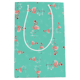 Christmas Flamingo Twist medium gift bag