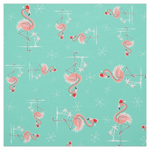 Christmas Flamingo Twist small pattern fabric