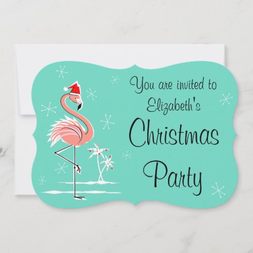 Christmas Flamingo You are invited bracket Invitation