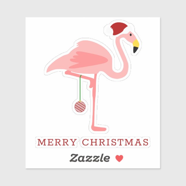 Christmas Flamingos Illustration Sticker (Sheet)
