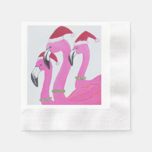 Christmas Flamingos Napkins