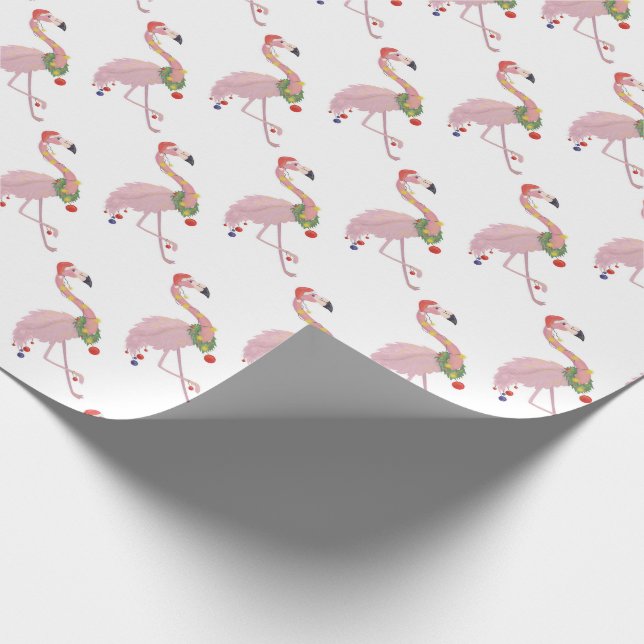 Christmas Flamingos Wrapping Paper (Corner)