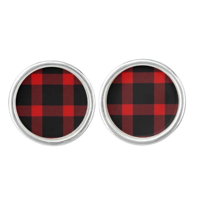 Christmas flannel  cufflinks (Front)