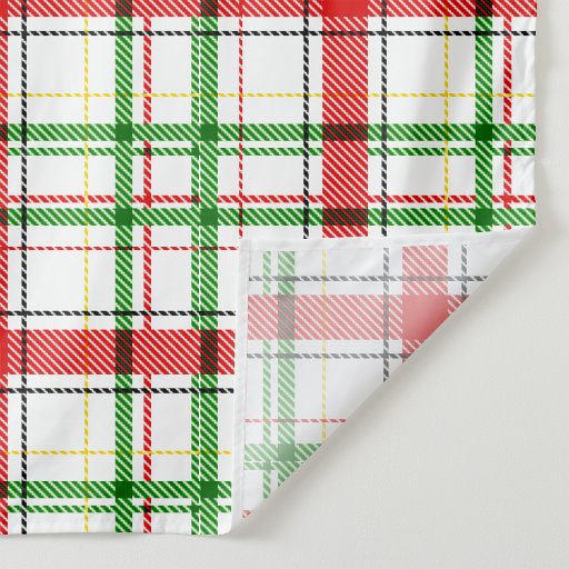 Christmas Flannel Plaid Tartan Design - White  Fabric