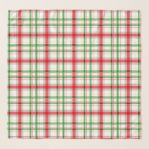 Christmas Flannel Plaid Tartan Design - White Scarf