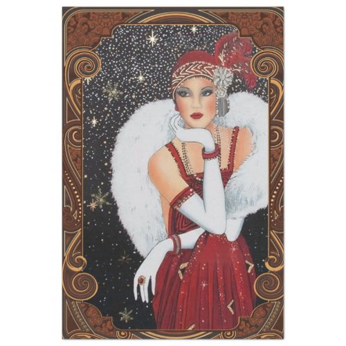 Christmas Flapper Girl Star_Drenched Night Sky  Tissue Paper