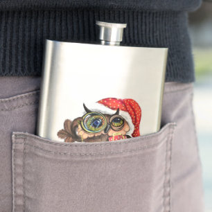 Christmas Flask Gift Baby Owl with Gifts