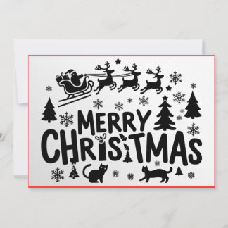 Christmas flat greeting card