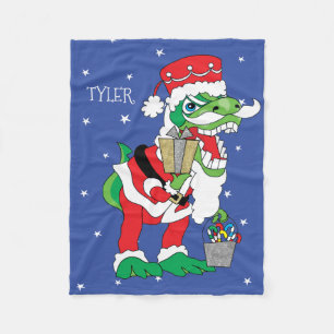 Christmas Fleece Blanket/Small TySantaSaurus Rex Blanket