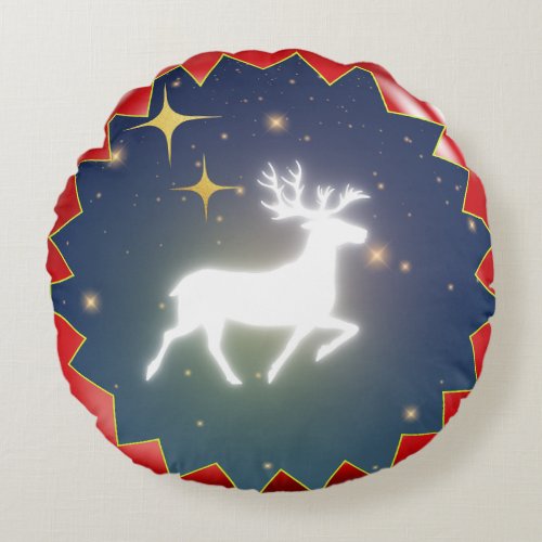 Christmas  Flight of Fancy Round Pillow