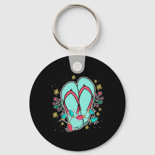 Christmas Flip Flops Hawaiian Summer Christmas In  Keychain
