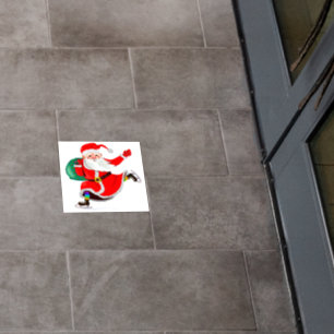 Christmas Floor Decal Santa with Gifts