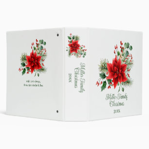 Christmas Floral 3 Ring Binder