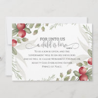 Christmas Floral Bible Verse Isaiah 9:6 Flat
