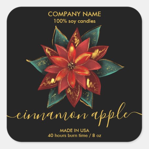 Christmas Floral Candle label product label