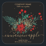 Christmas Floral Candle label product label<br><div class="desc">Pack your Christmas hand made candles in jars with this beautiful Christmas star floral labels</div>