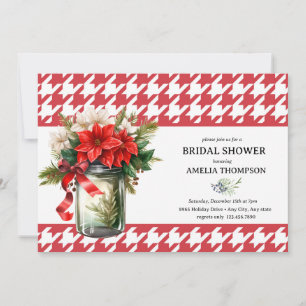 Christmas Floral Christmas Bridal Shower Invitation
