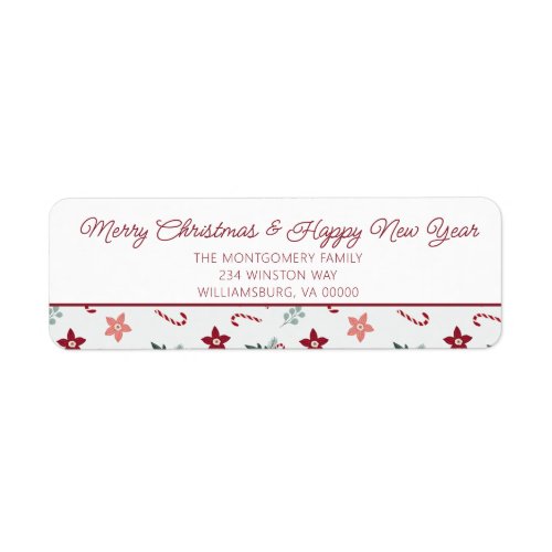 Christmas Floral Country Add Name Address Label