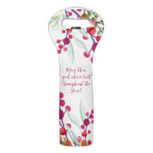 Christmas Floral Custom-Branded Wine Tote