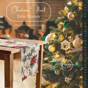 Christmas Floral Design Table Runner