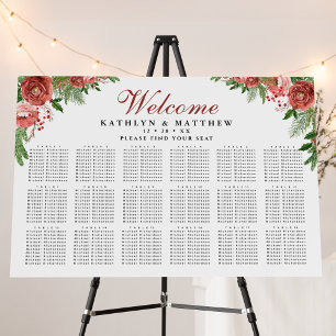 Christmas Floral Foliage Wedding 18 Table Seating Foam Board