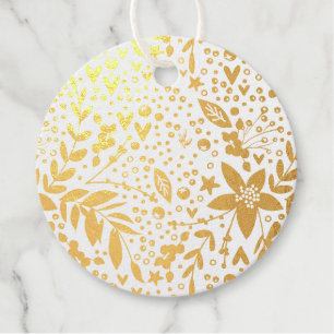CHRISTMAS Floral GIFT Foil Favor Tags