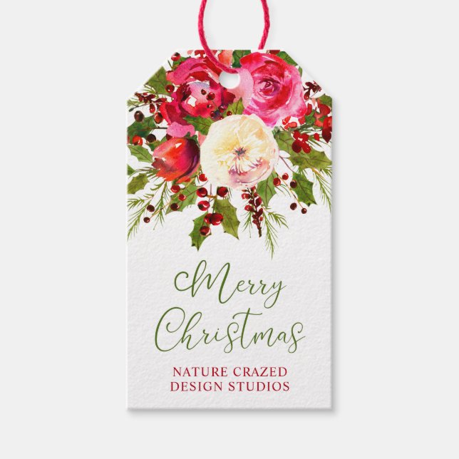 Christmas Floral Gift Tags (Front)
