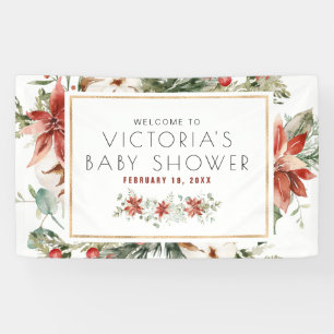 Christmas Floral Greenery   Baby Shower Welcome Banner