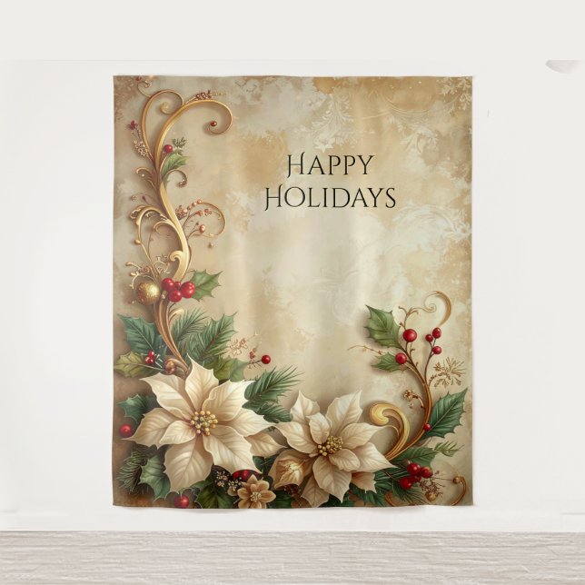 Christmas Floral Holiday Backdrop (Front)