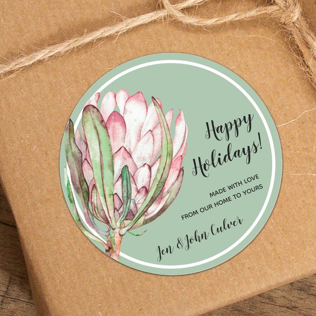 Christmas Floral Homemade Goods Holiday Baking Classic Round Sticker (Creator Uploaded)