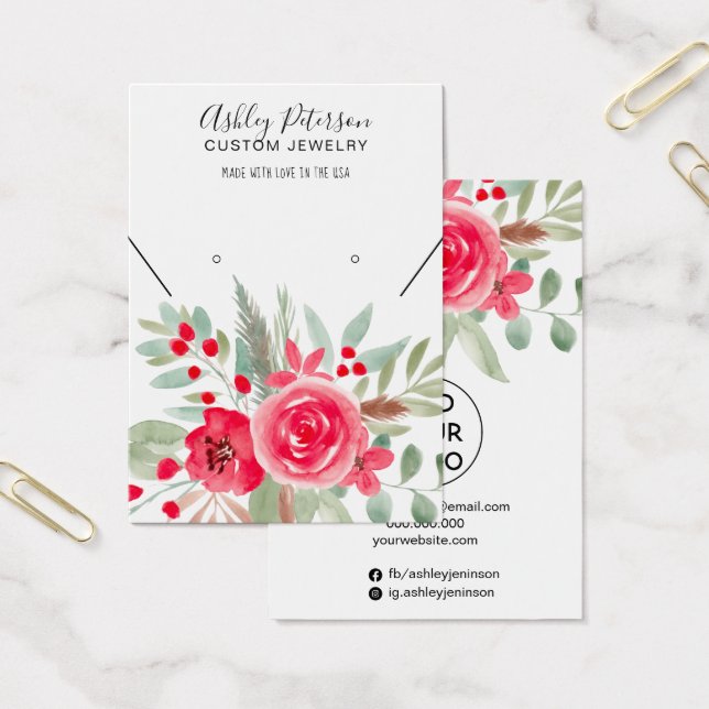 Christmas floral jewelry earring necklace display (Office)