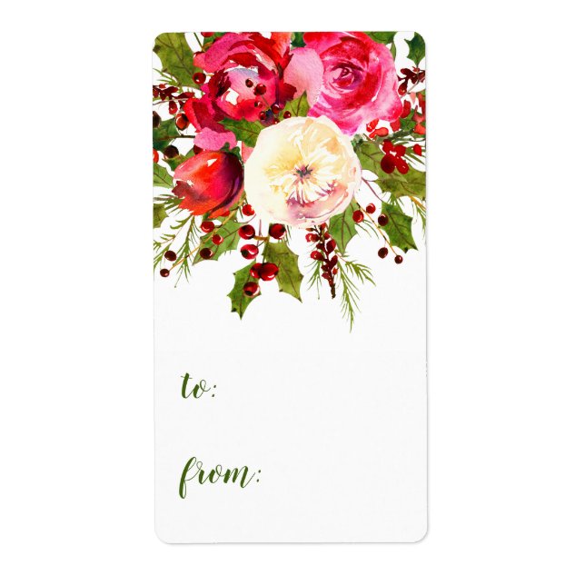 Christmas Floral Label (Front)