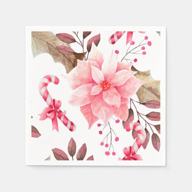 Christmas Floral Napkins (Front)