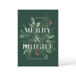 Christmas floral Non Photo Holiday Card
