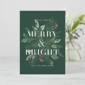 Christmas floral Non Photo Holiday Card