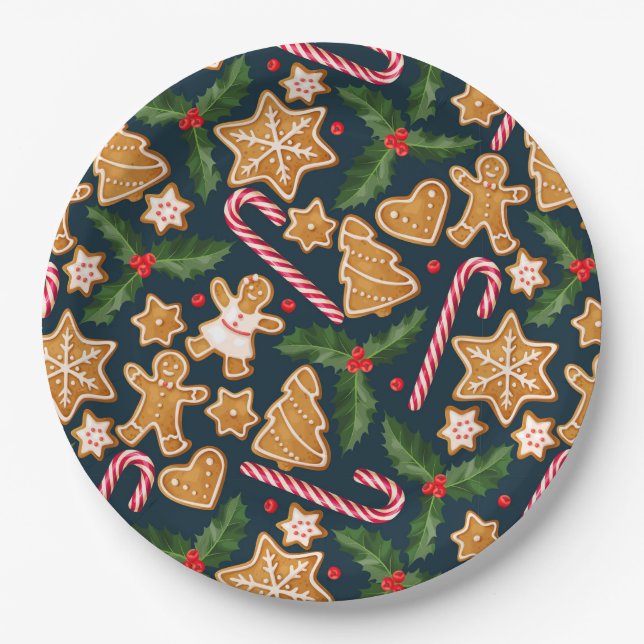 Christmas Floral Paper Plate (Front)