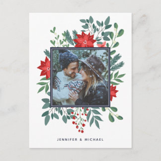 Christmas Floral | Photo Holiday Card