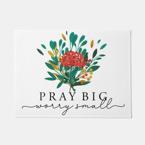 Christmas Floral Prayer Motivational Doormat