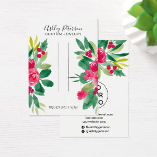 Christmas floral red jewelry hair clip display