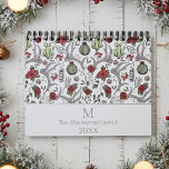 Christmas Floral Reindeer Deer Skull Roses Cactus Calendar<br><div class="desc">This elegant western country hand-drawn gift bag features reindeer skulls adorned in red and cream roses with festive poinsettia flowers,  cacti,  holly and red winter berries,  all against an elegant pearl gray background. Ideal for the holiday season or country Christmas wedding.</div>