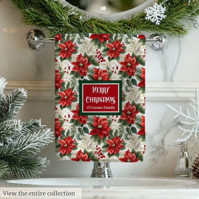 Christmas Floral Towels Personalized Gift Idea (Christmas Floral Towels Personalized Gift Idea)