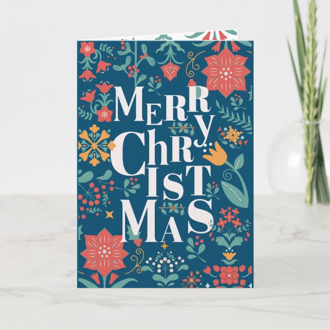 CHRISTMAS FLORAL TYPOGRAPHY  CARD (Front)