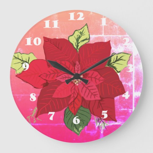 Christmas Floral Wall Clock