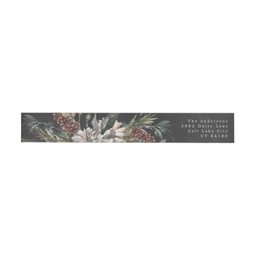 Christmas Floral Watercolor Return Address Label